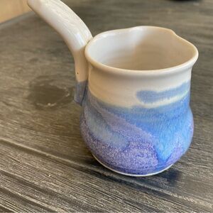 Small Vintage pottery with small handle milk vase